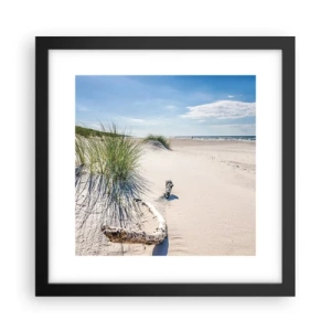 Poster in een zwarte lijst - De mooiste zandstrand? Oostzee-strand - 30x30 cm