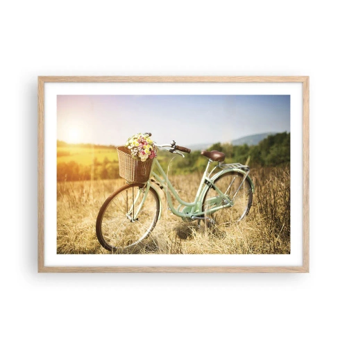 Een poster in een licht eiken lijst - Ik blijf hier nog even - 70x50 cm