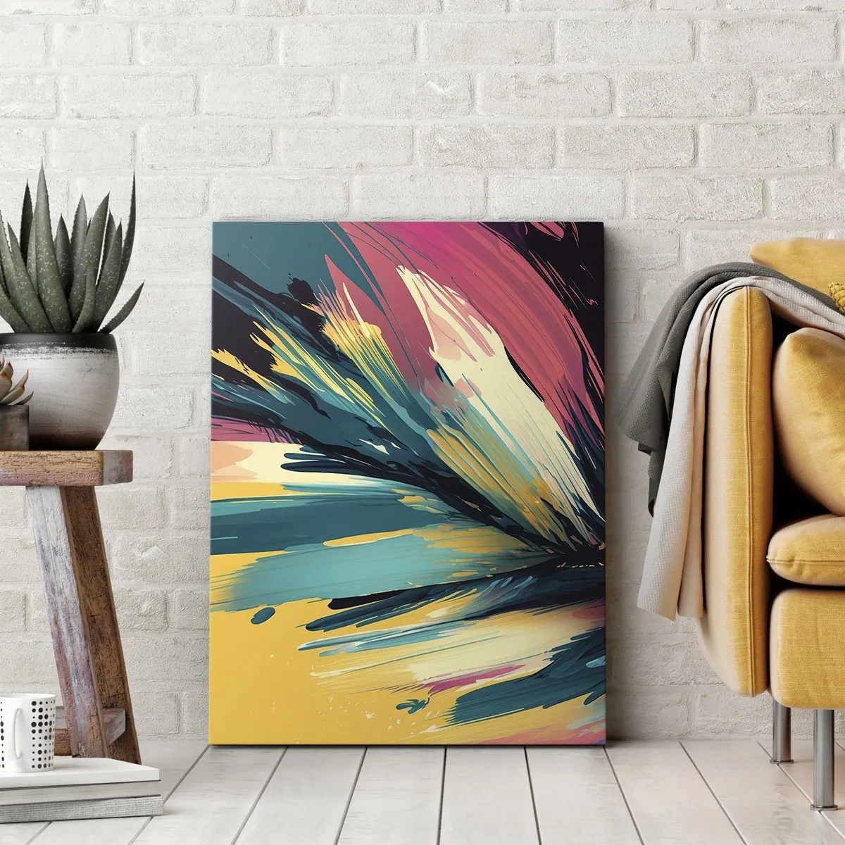 Schilderen op canvas - Compositie – een explosie van vreugde - 50x70 cm