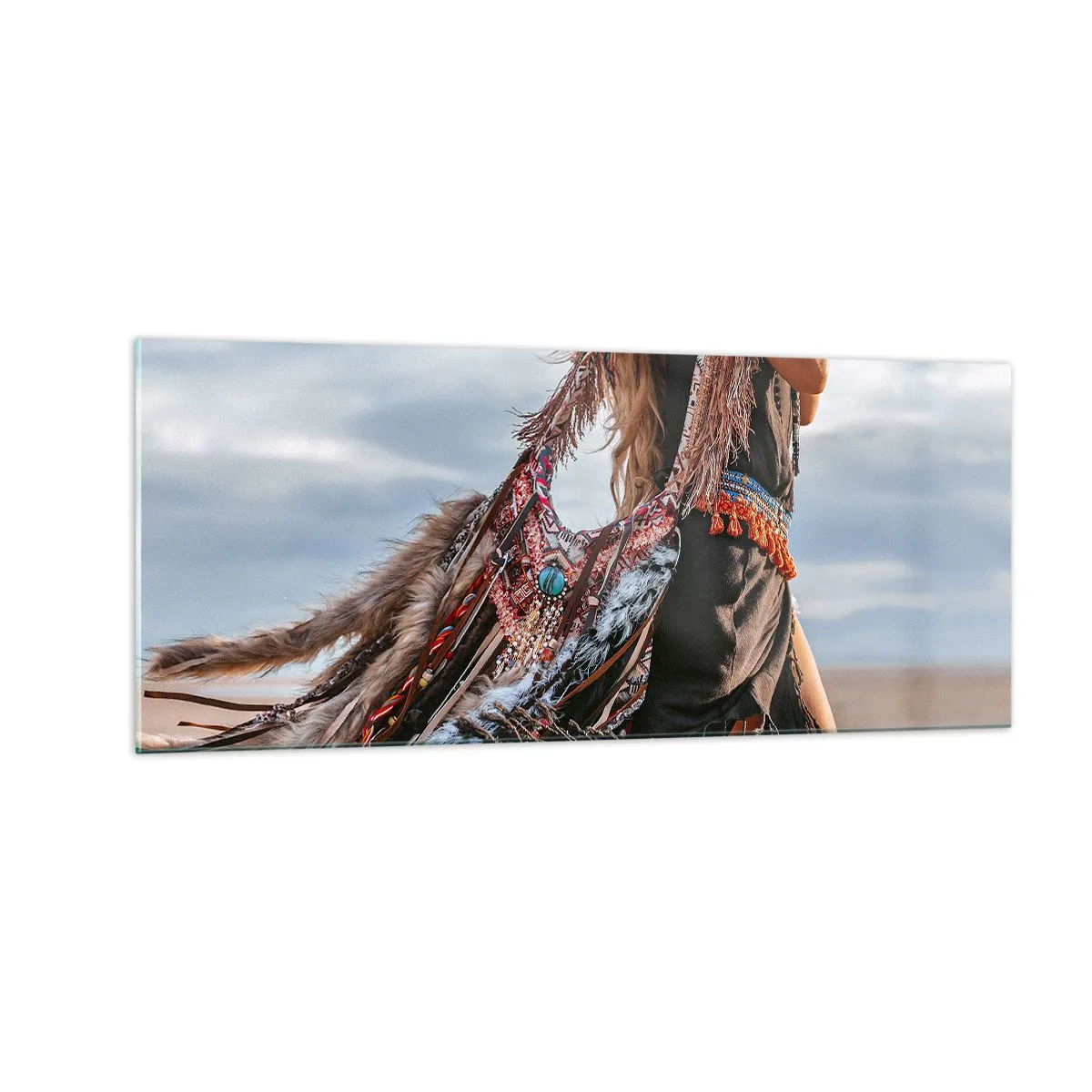 Schilderen op glas - Het meisje van de sjamaan - 100x40 cm