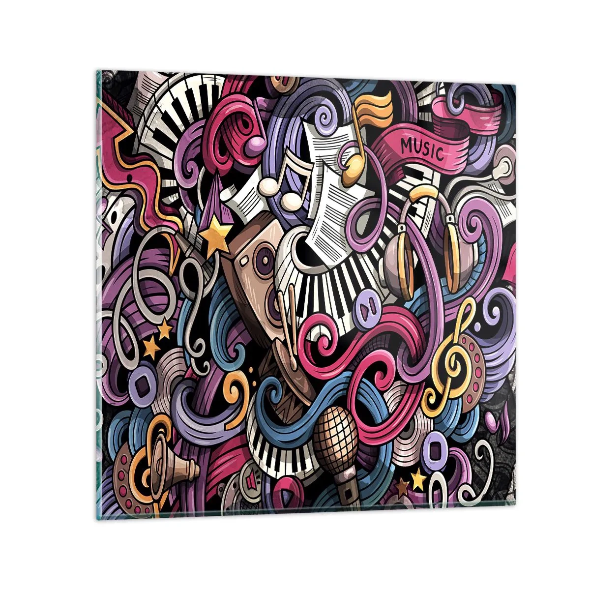 Schilderen op glas - Ingewikkelde melodie - 50x50 cm