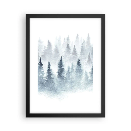 Poster in een zwarte lijst - Gehuld in mist - 30x40 cm