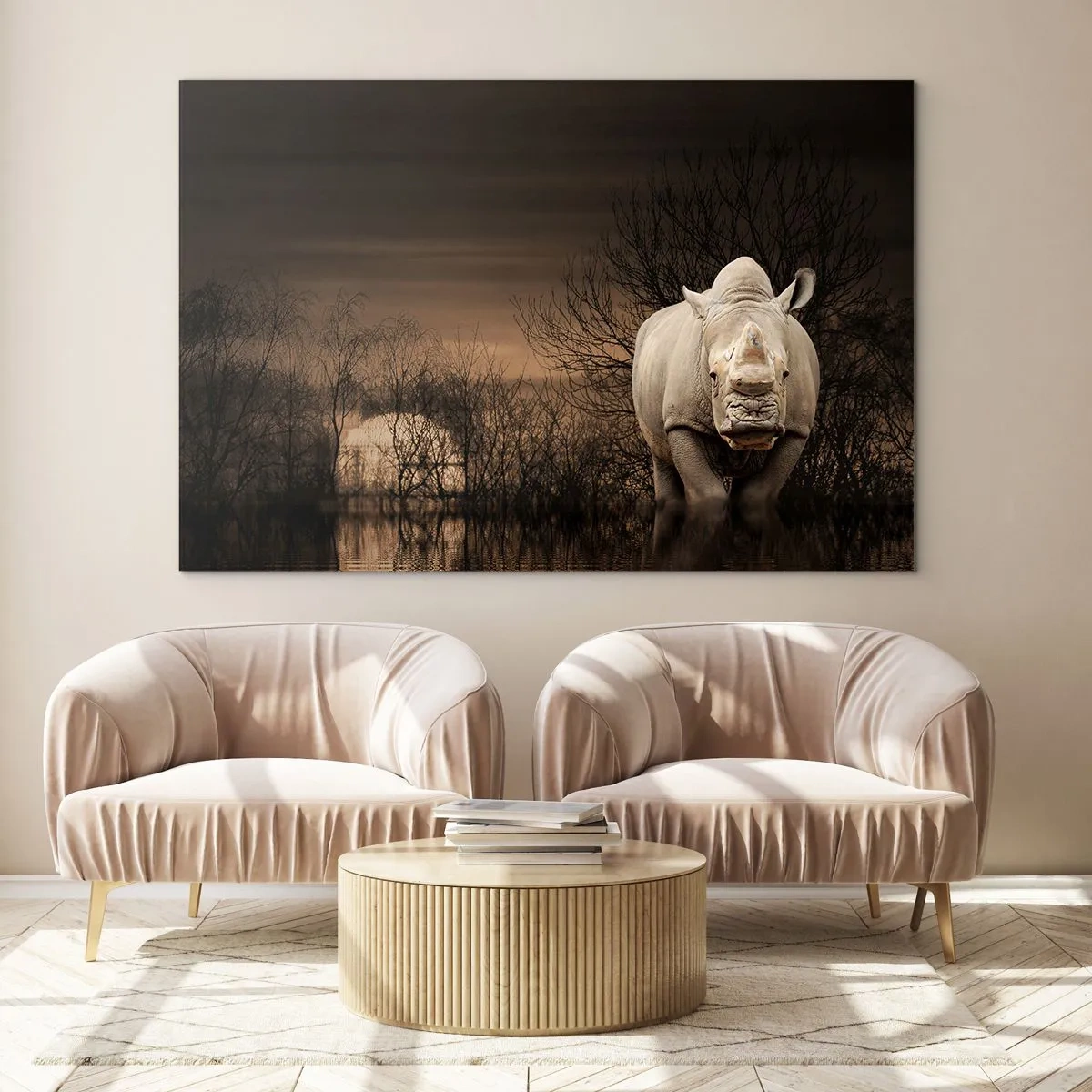 Schilderen op glas - Wit tegen de natuur - 120x80 cm