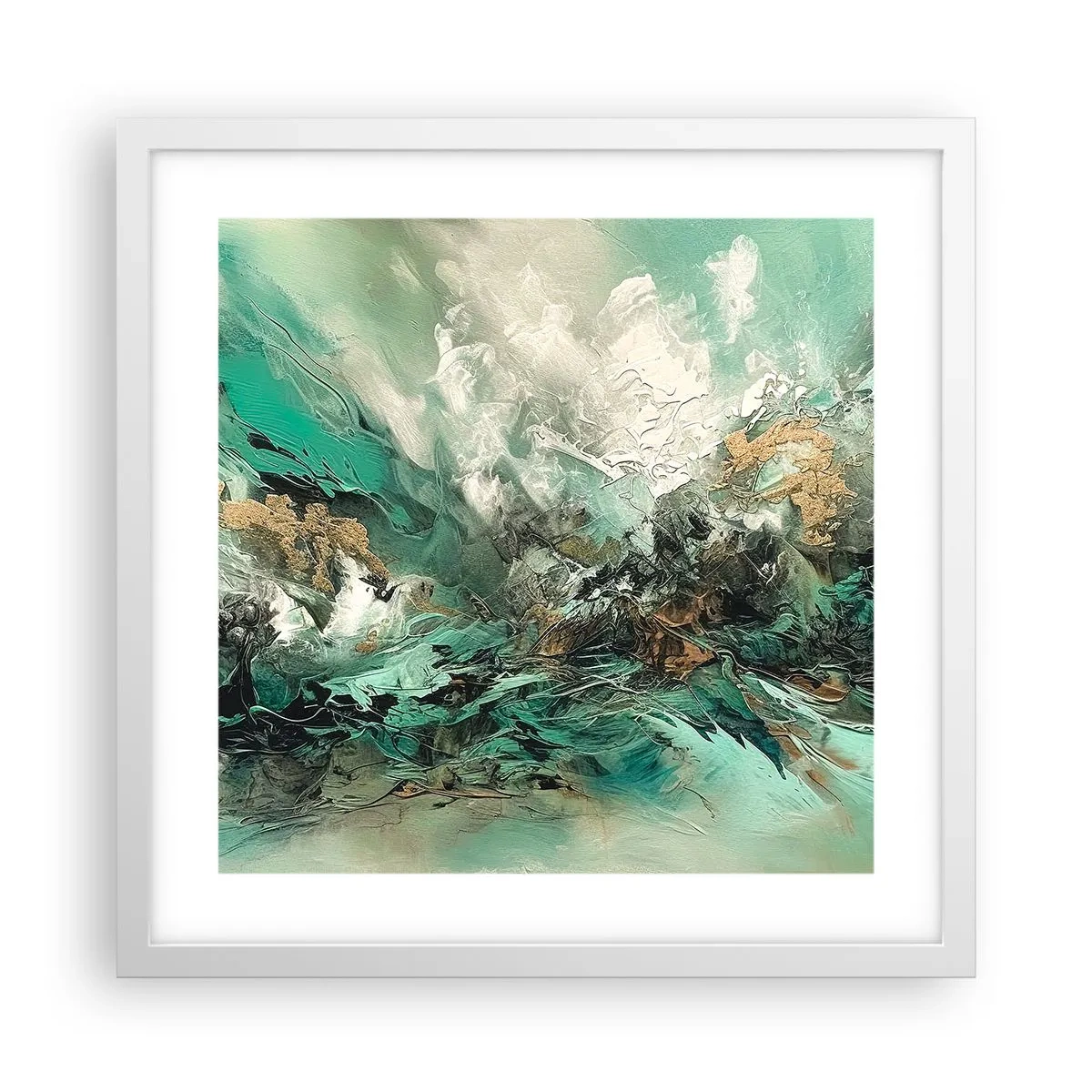 Poster in een witte lijst - Emerald en zwarte branding - 40x40 cm