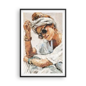 Poster in een zwarte lijst - Portret in de volle zon - 61x91 cm