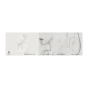 Fotobehang Monster Premium Canvas - De blik dwaalt af - Grafisch, Lijn kunst, Vrouwen - 100x30 cm