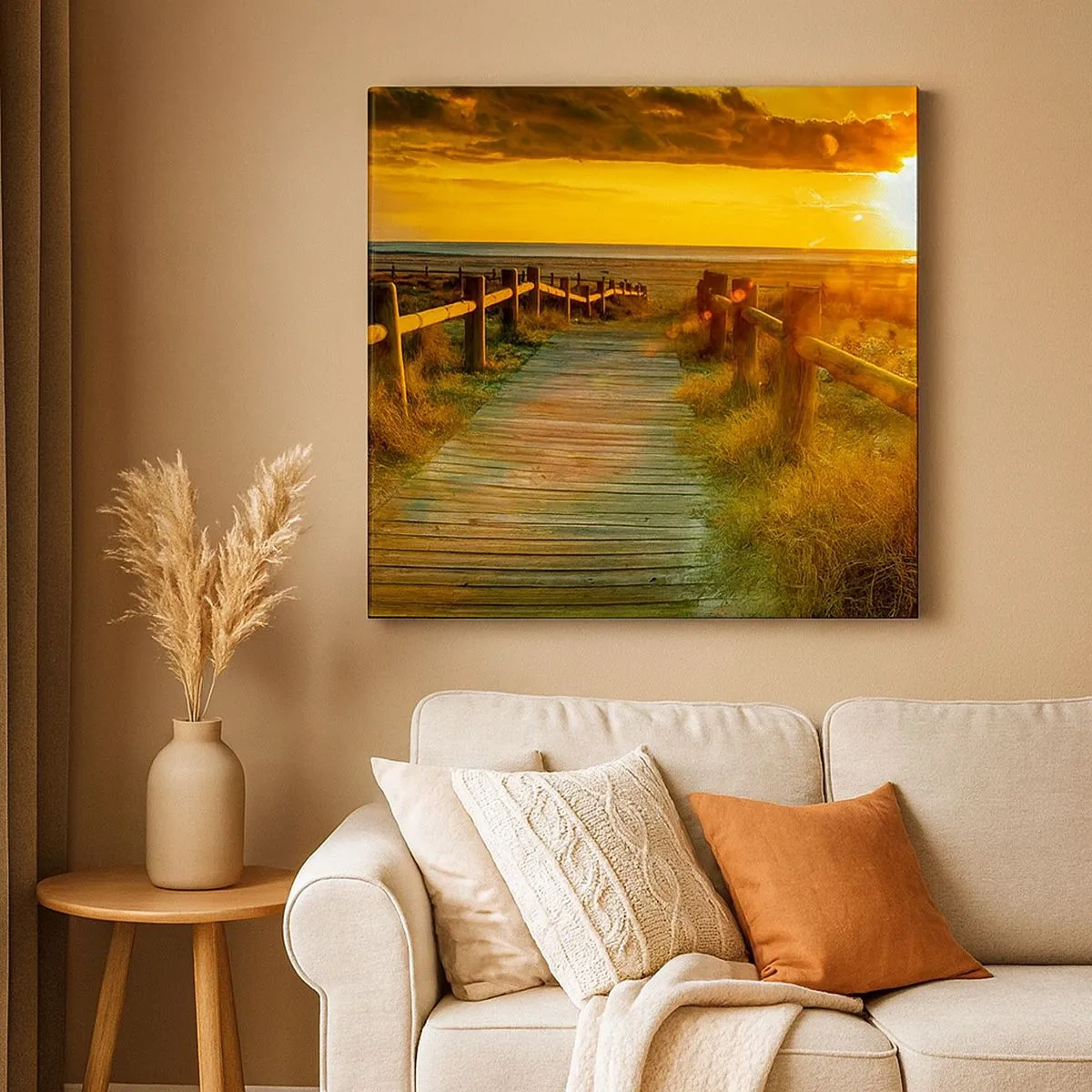 Schilderen op canvas - Badend in oud goud - 30x30 cm