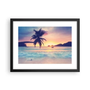 Poster in een zwarte lijst - Een avond aan de baai - 40x30 cm