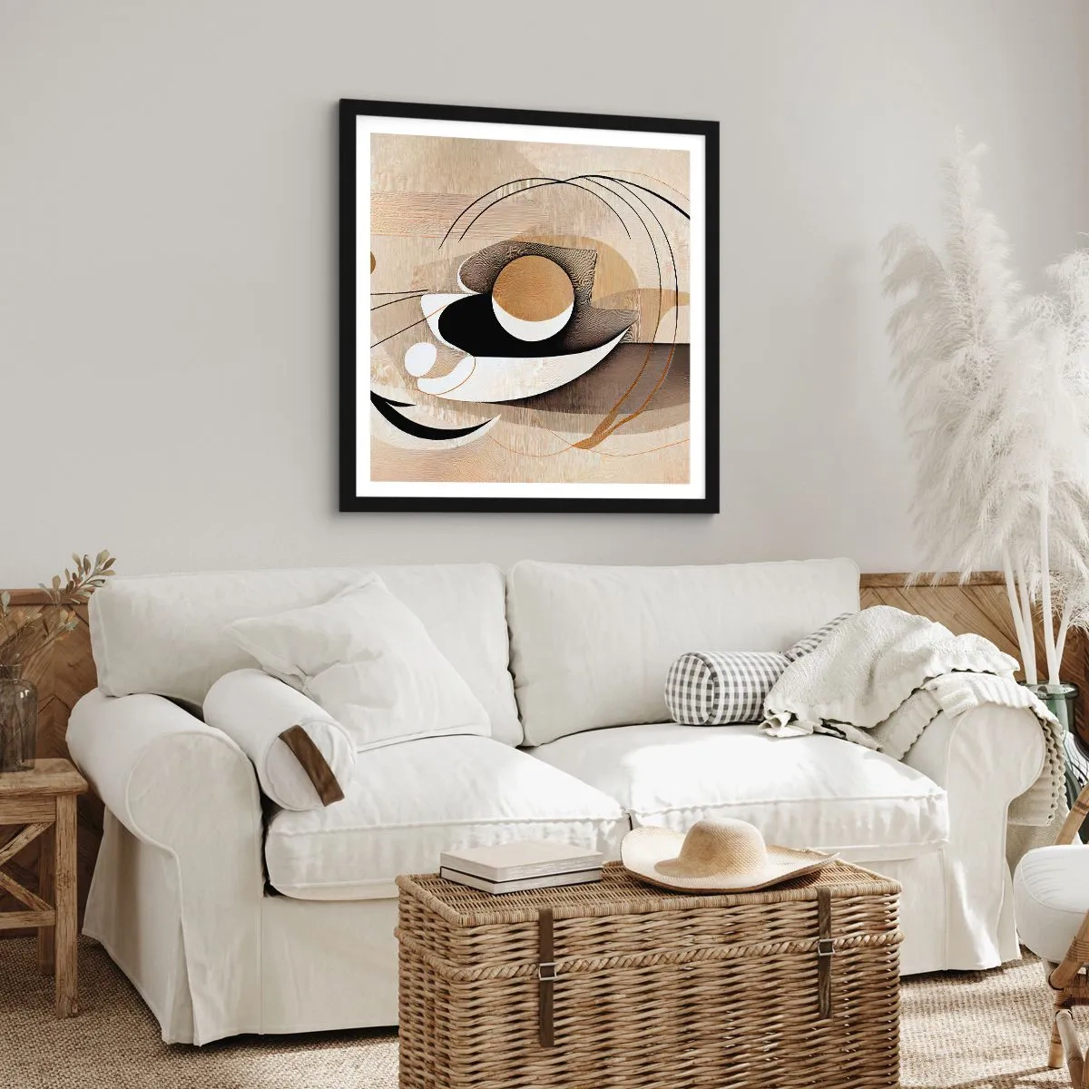 Poster in een zwarte lijst - Compositie: de essentie van de dingen - 30x30 cm