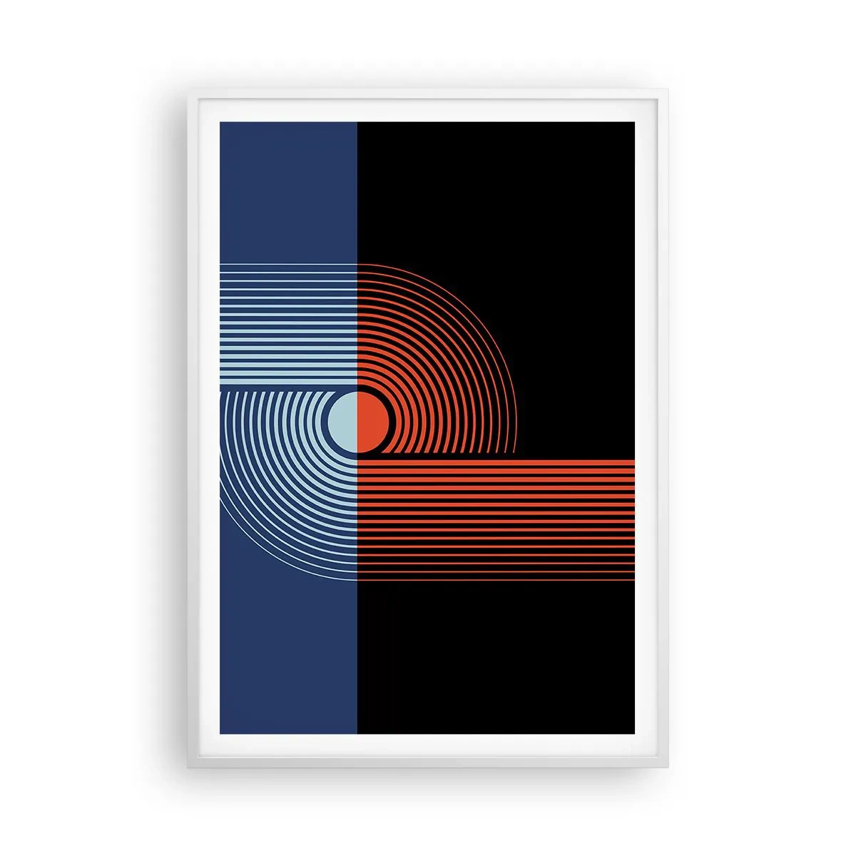 Poster in een witte lijst - In een geometrische omhelzing - 70x100 cm