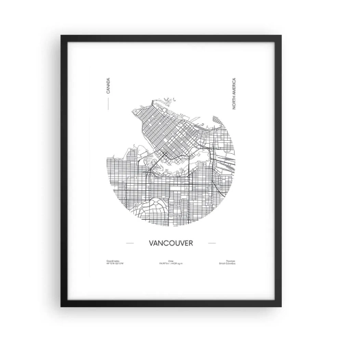Poster in een zwarte lijst - Anatomie van Vancouver - 40x50 cm
