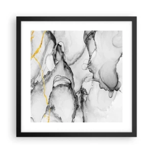 Poster in een zwarte lijst - Compositie met een gouden motief - 40x40 cm