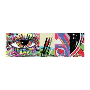 Fotobehang Monster Premium Canvas - Kleurrijk oog - kleurrijke ziel - Abstractie, Oog, Grafisch - 100x30 cm