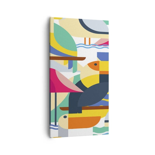 Schilderen op canvas - Vogelfeestje - 55x100 cm