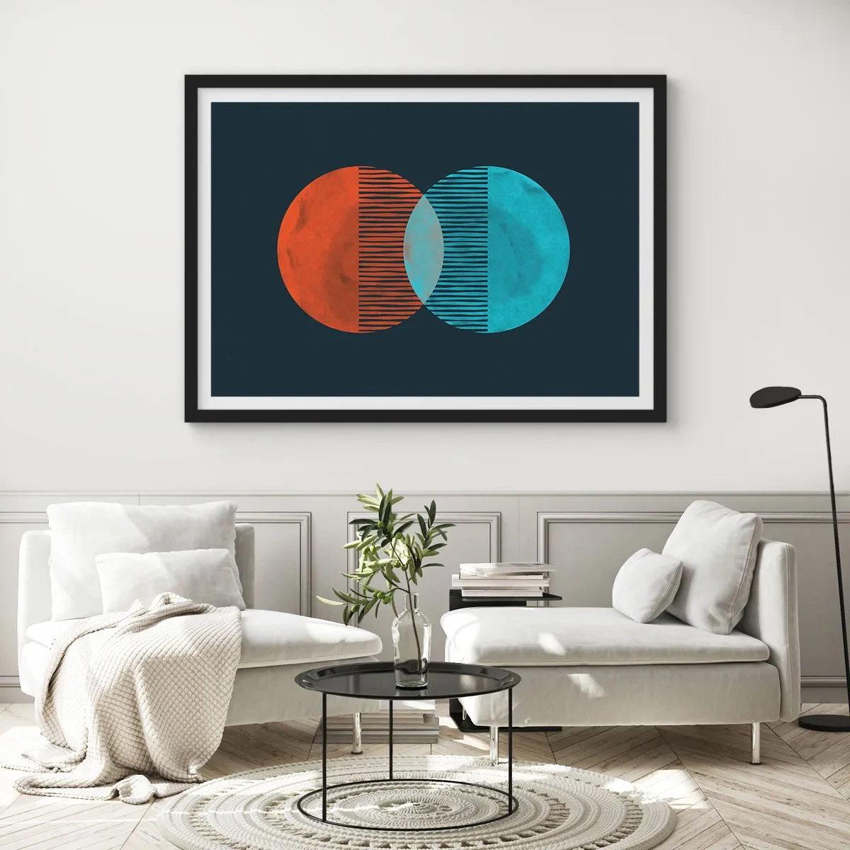 Poster in een zwarte lijst - Astronomische fantasie - 50x40 cm