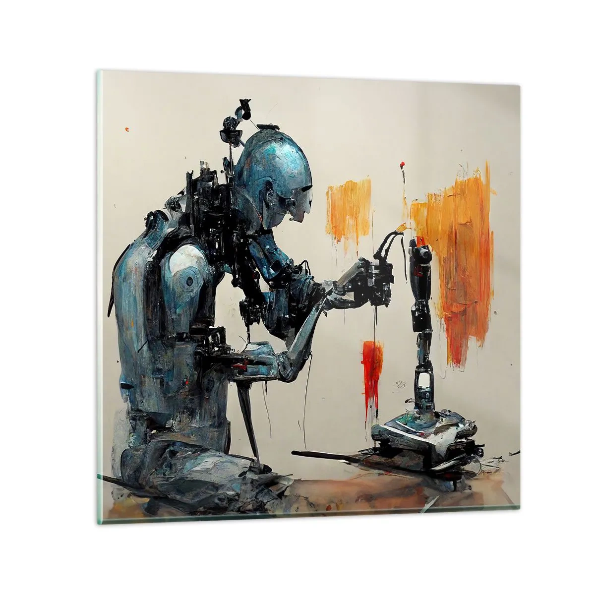 Schilderen op glas - Morgen al… - 50x50 cm