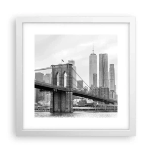 Poster in een witte lijst - New Yorkse sfeer - 30x30 cm