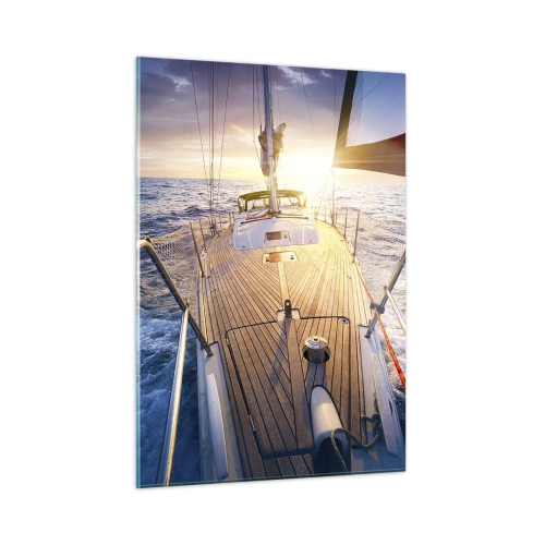 Schilderen op glas - Lopend op de golven - 50x70 cm