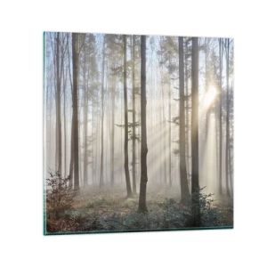 Schilderen op glas - De mist werd ook wakker - 70x70 cm