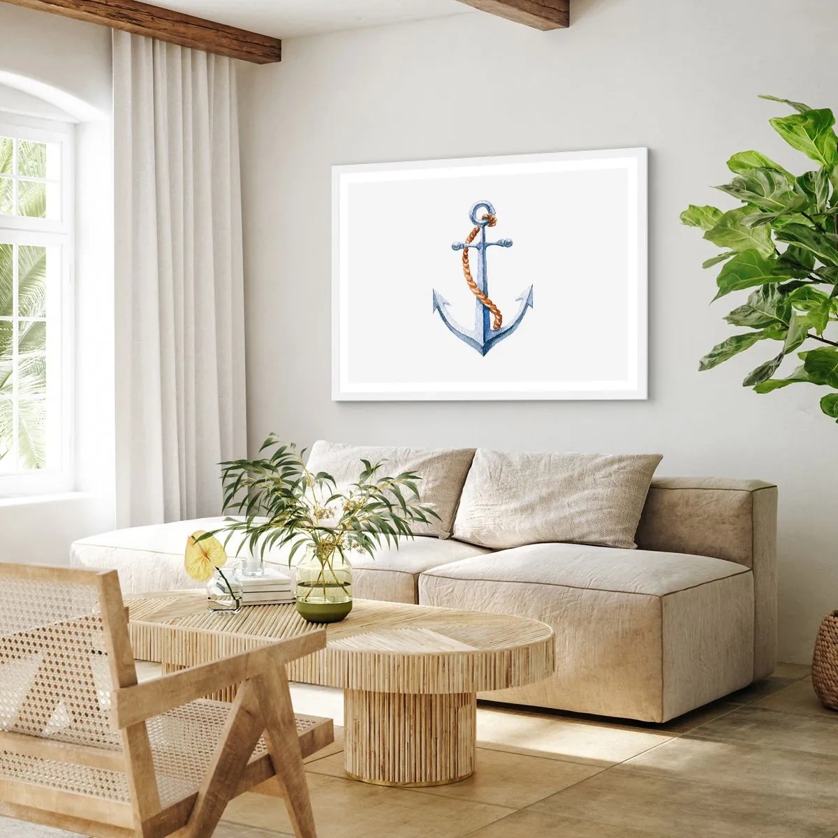 Poster in een witte lijst - Ahoi avontuur! - 91x61 cm