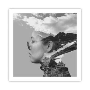 Poster - Top en bewolkt portret - 60x60 cm