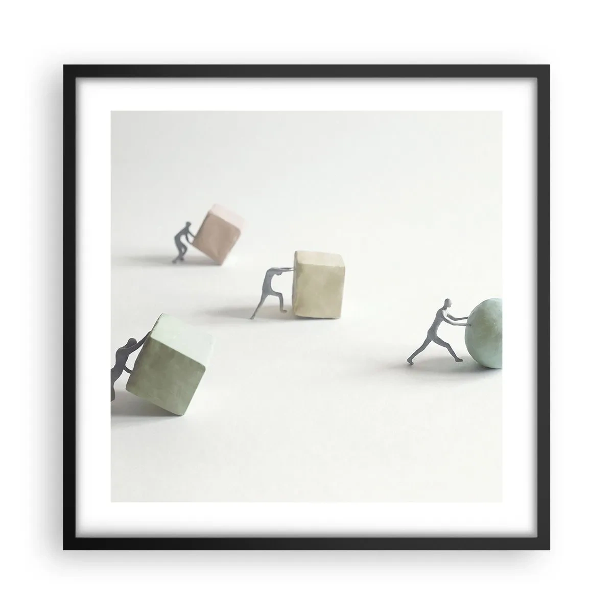 Poster in een zwarte lijst - Puur leven - 50x50 cm