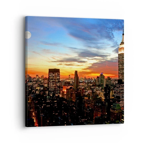Schilderen op canvas - Een stralende Amerikaanse nacht - 30x30 cm