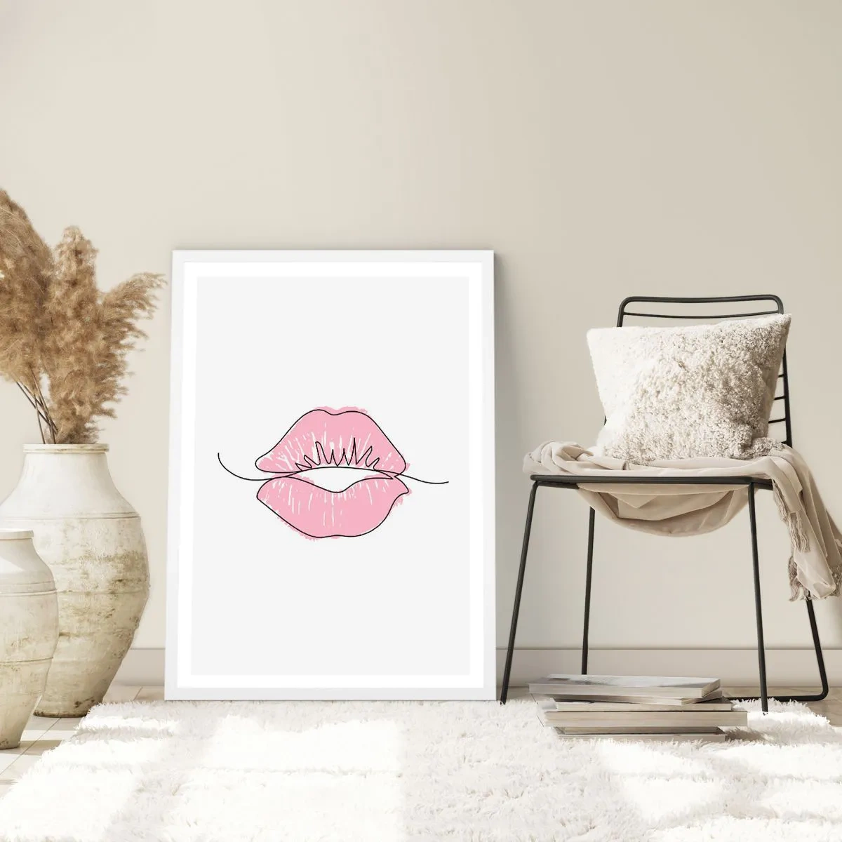 Poster in een witte lijst - Klaar om te kussen? - 30x40 cm