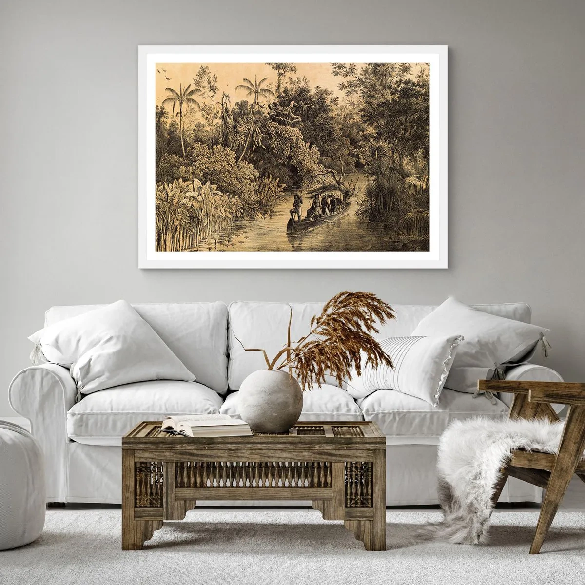 Poster in een witte lijst - Expeditie naar de bron - 40x40 cm