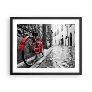 Poster in een zwarte lijst - Echte schoonheid verveelt niet - 50x40 cm