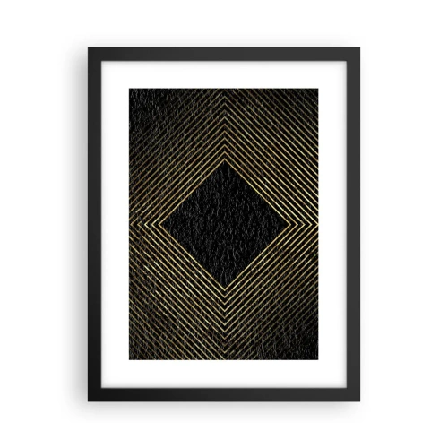 Poster in een zwarte lijst - Geometrie in glamoureuze stijl - 30x40 cm