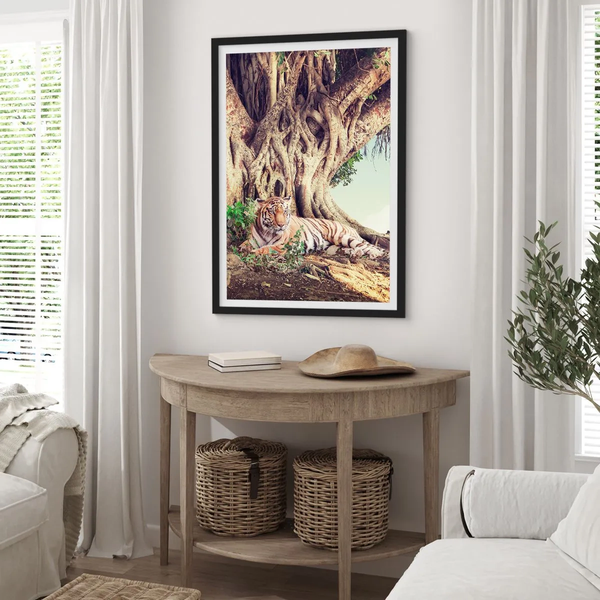 Poster in een zwarte lijst - Uitzicht vanuit het boek Genesis - 70x100 cm