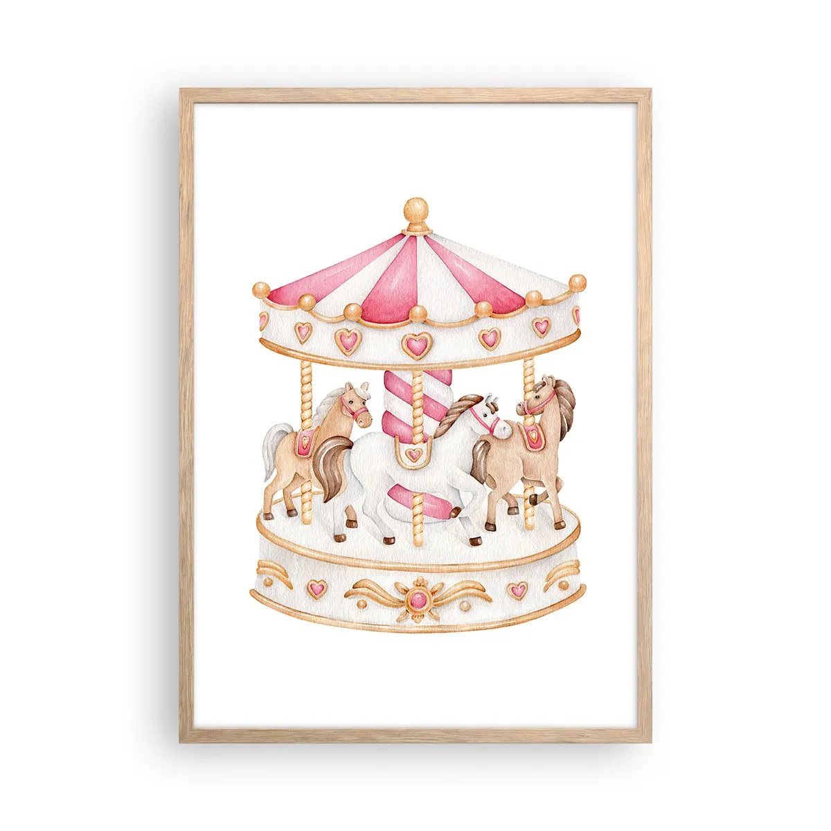 Een poster in een licht eiken lijst - De zoete kinderwereld - 50x70 cm