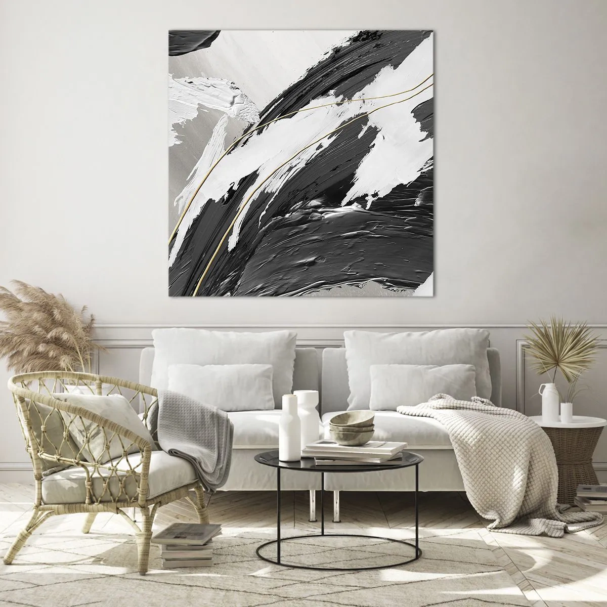 Schilderen op glas - Abstractie op grote schaal - 40x40 cm