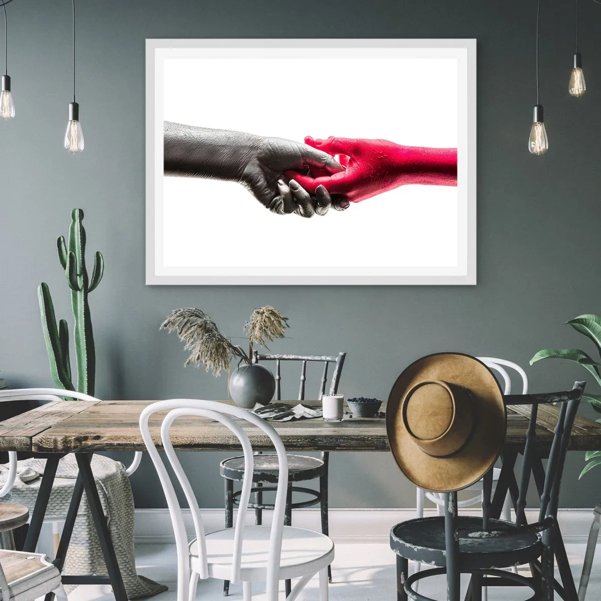 Poster in een witte lijst - Samen, hoewel anders - 40x30 cm