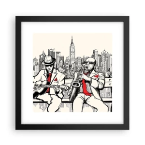 Poster in een zwarte lijst - Improvisatie van New York - 30x30 cm