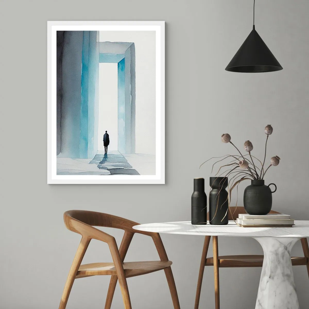 Poster in een witte lijst - Leef zonder grenzen - 40x50 cm