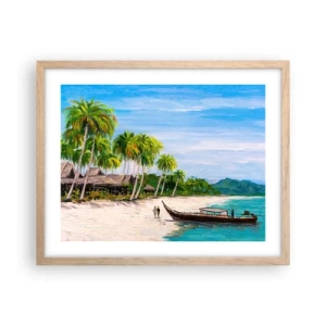 Een poster in een licht eiken lijst - Een exotische droom - 50x40 cm