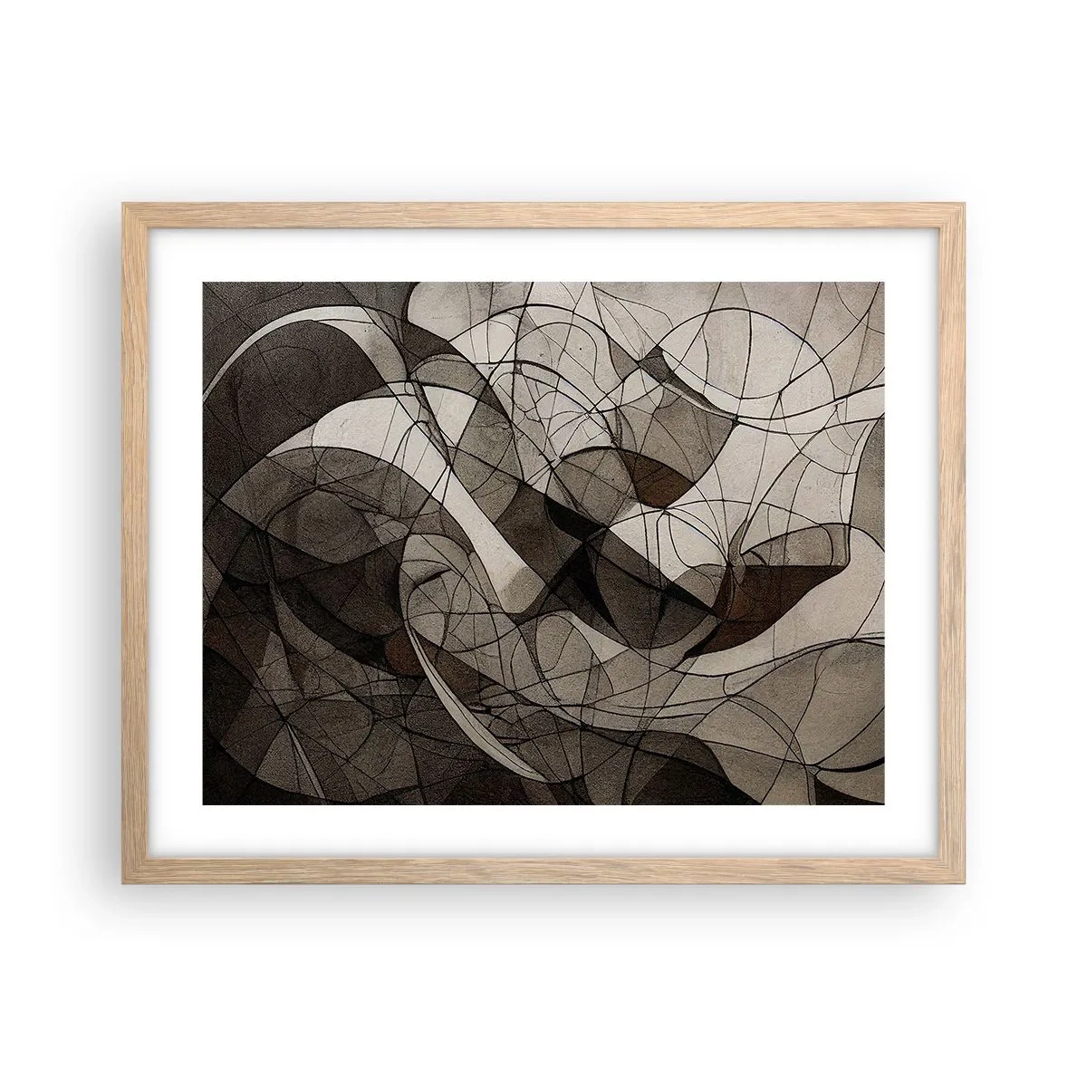 Een poster in een licht eiken lijst - Circulatie van aardekleuren - 50x40 cm