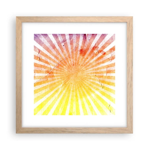 Een poster in een licht eiken lijst - Zonsopgangen en zonsondergangen - 30x30 cm