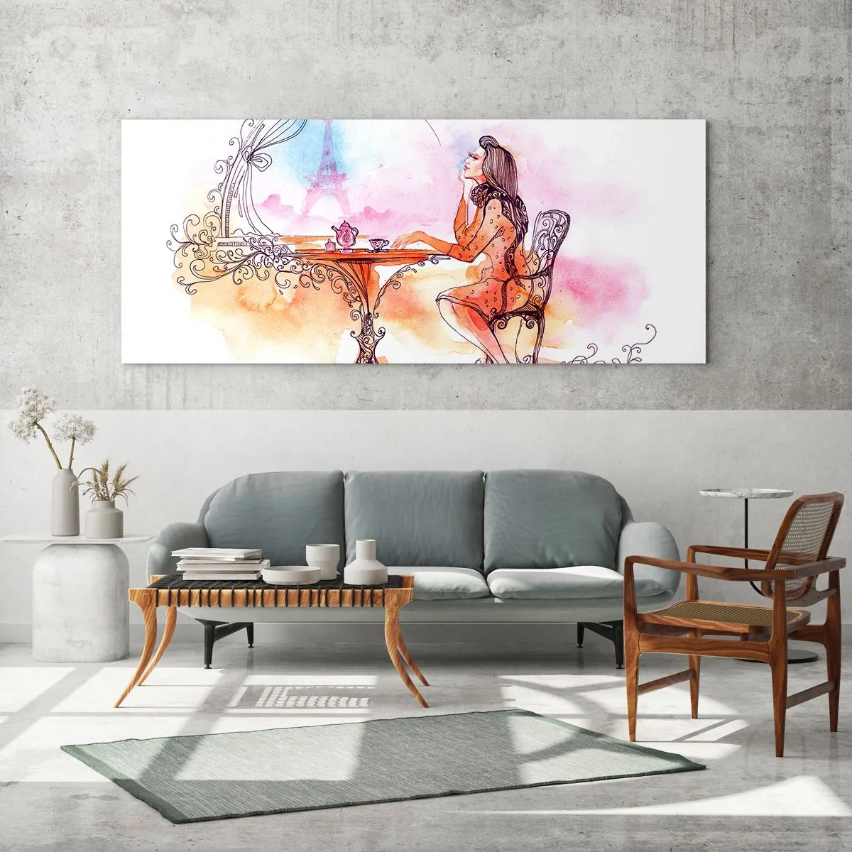 Schilderen op glas - Parijse chic - 140x50 cm