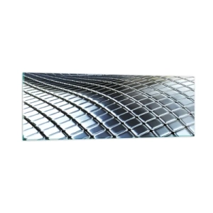 Schilderen op glas - Metallic zilveren golf - 90x30 cm