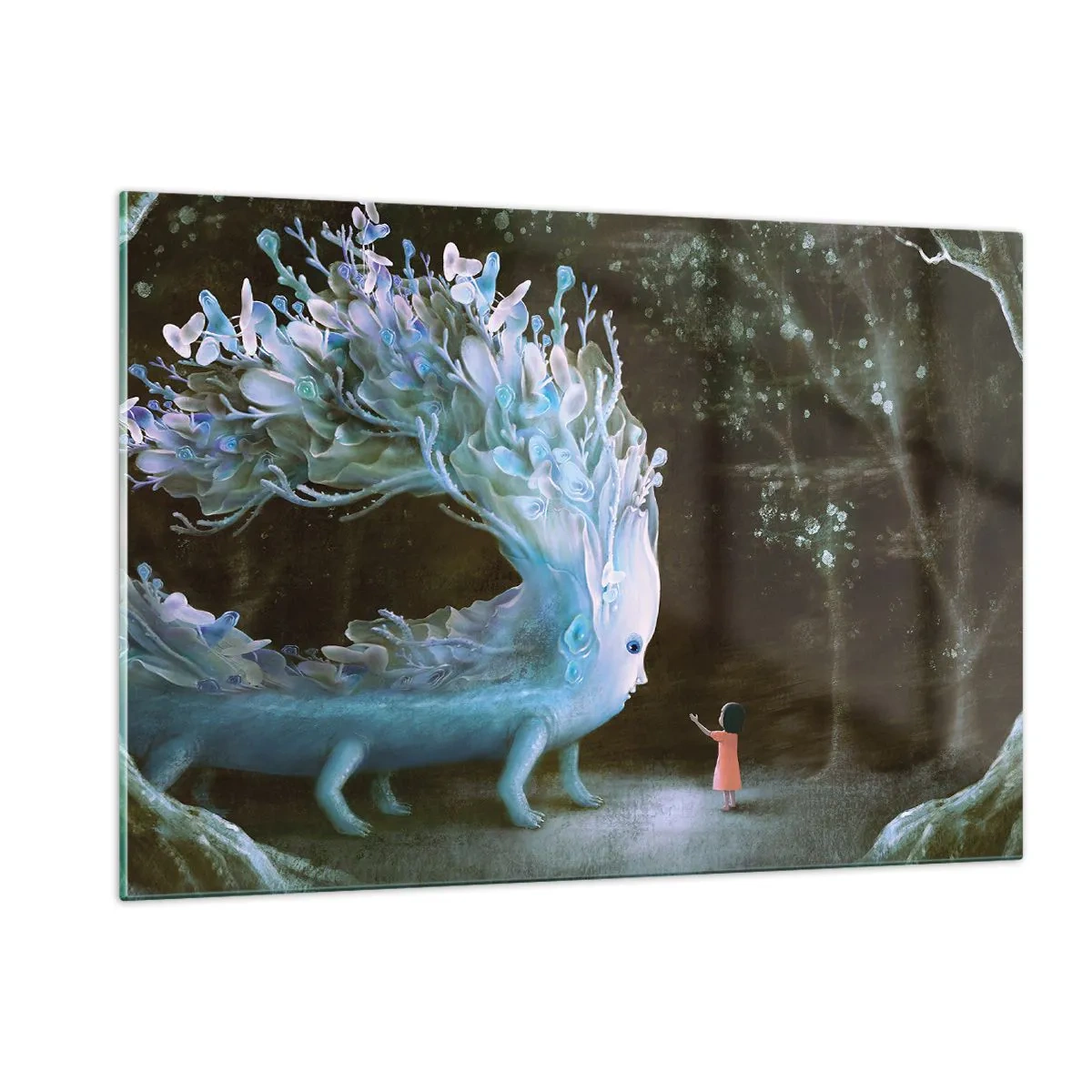 Schilderen op glas - Fantastische ontmoeting - 120x80 cm