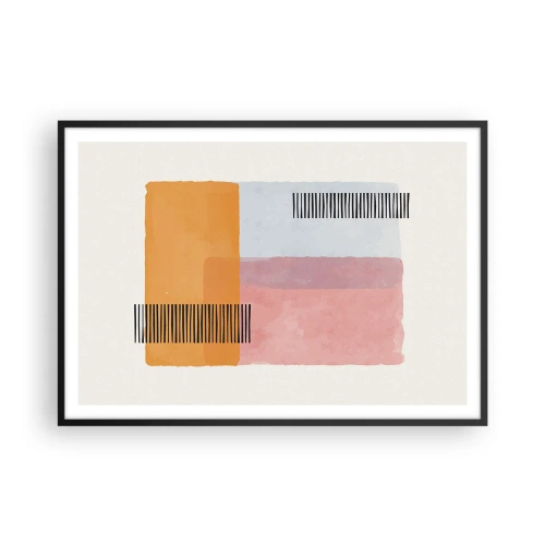 Poster in een zwarte lijst - Van hoek tot hoek - 100x70 cm