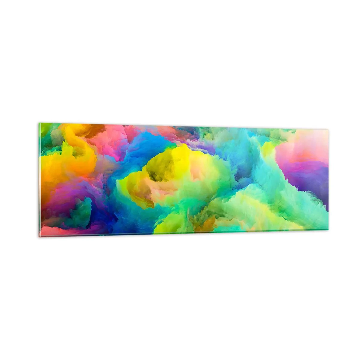 Schilderen op glas - Regenboog dons - 90x30 cm