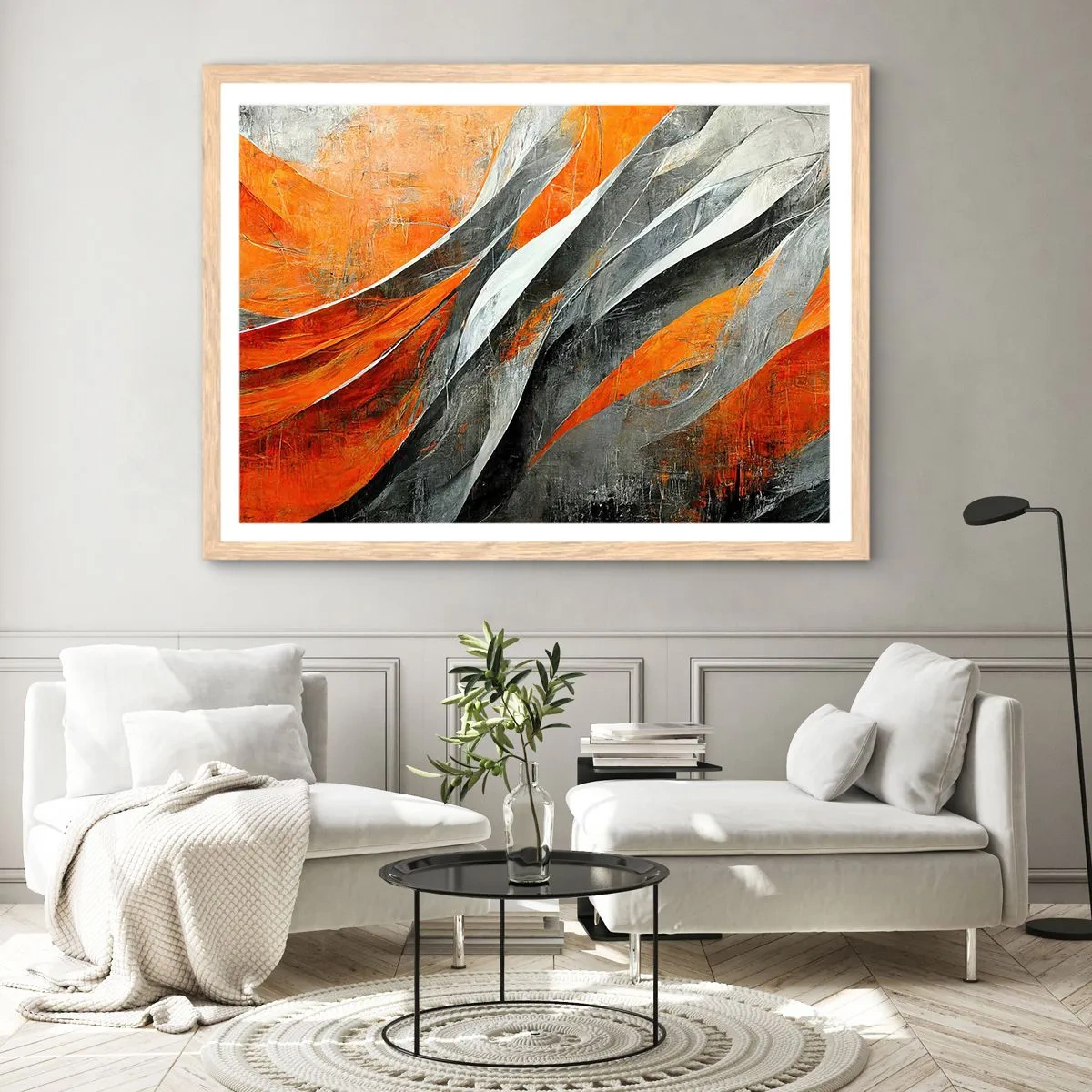 Een poster in een licht eiken lijst - Hitte en koude - 70x50 cm