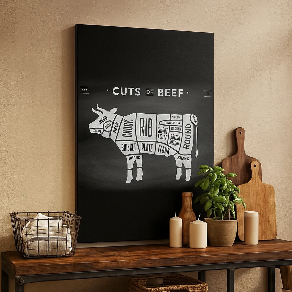 Schilderen op canvas - Slagers ABC - 50x70 cm