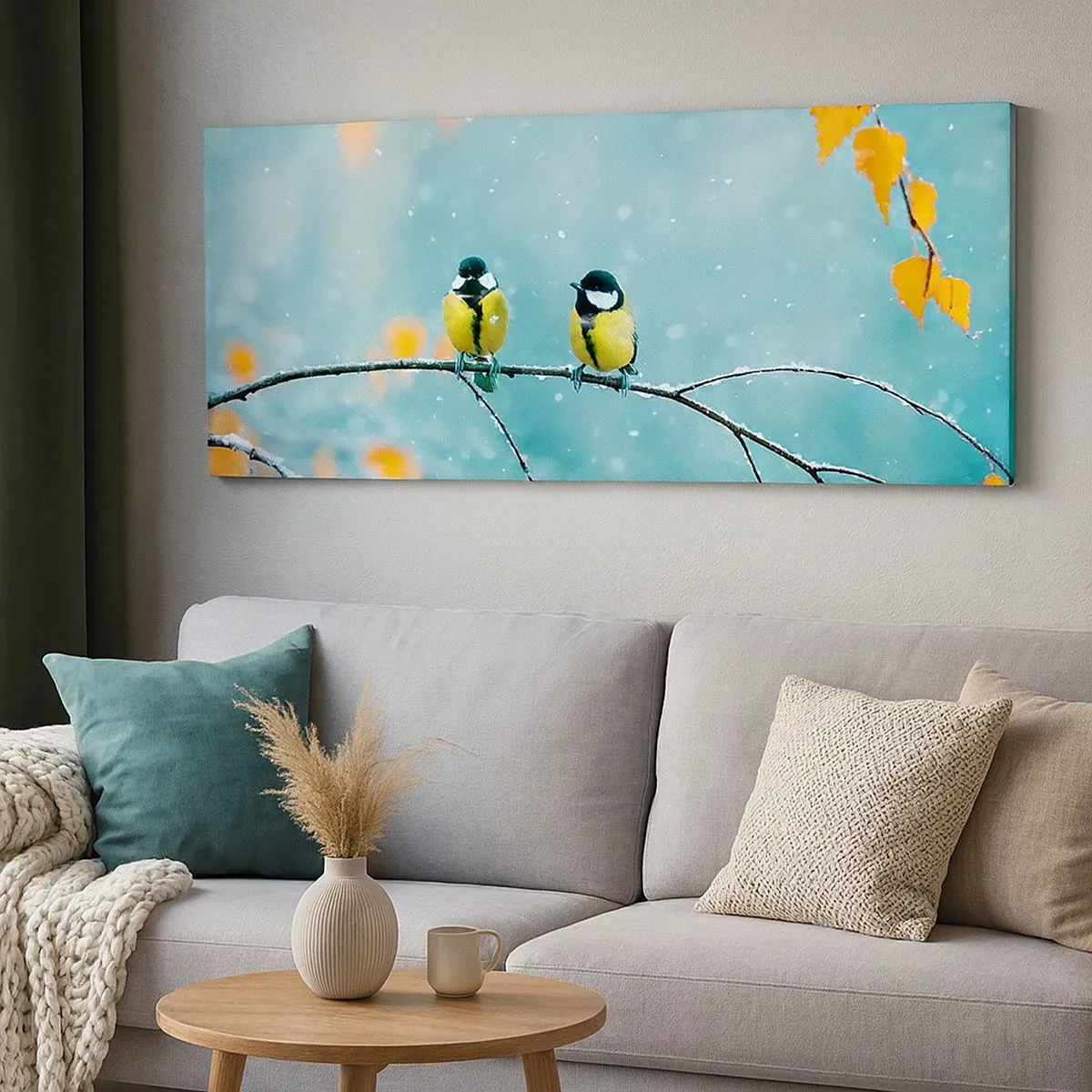 Schilderen op canvas - Vogelroddel - 100x40 cm