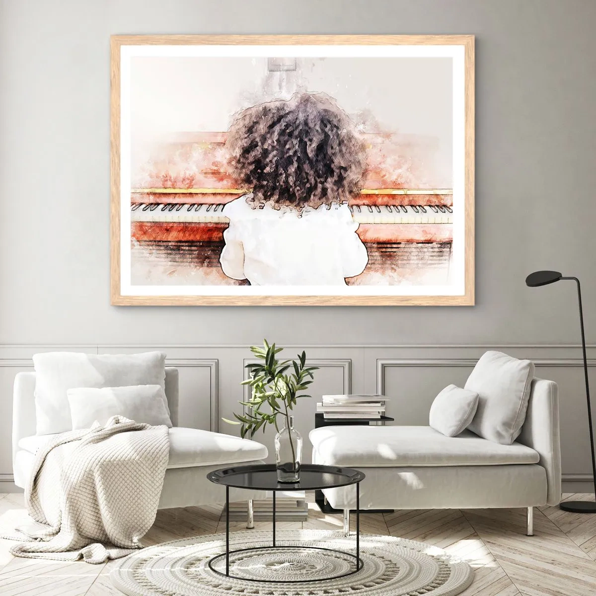 Een poster in een licht eiken lijst - In de nieuwe wereld - 40x30 cm