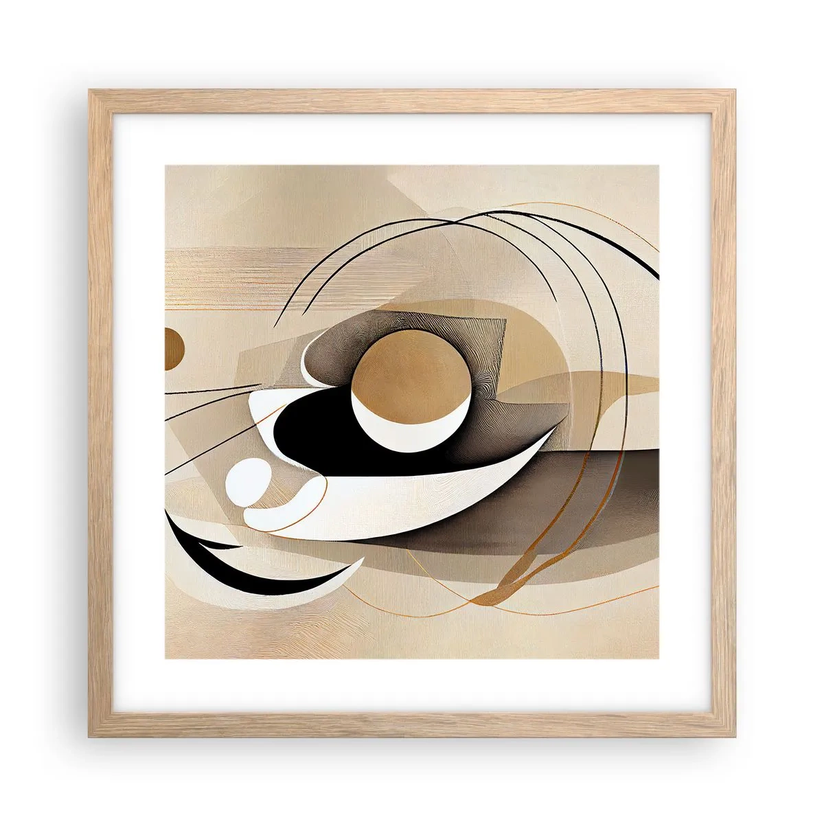 Een poster in een licht eiken lijst - Compositie: de essentie van de dingen - 40x40 cm